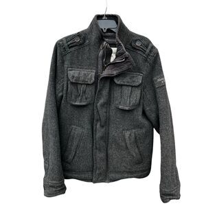 Abercrombie & Fitch Elk Lake Wool Jacket Coat Men’s Size Medium Gray Thick